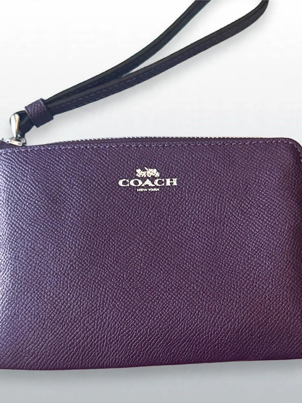 Coach Rich Purple Leather Wristlet